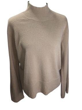 Banana Republic Camel Coloured Cashmere Mock Neck Sweater Size M